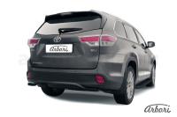 Защита заднего бампера Arbori d57 "волна" черная TOYOTA HIGHLANDER 2014-