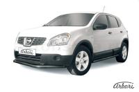 Защита переднего бампера Arbori d57 длинная черная NISSAN QASHQAI 2007-2009