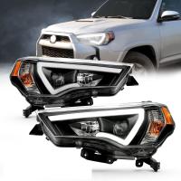 Toyota 4Runner (2014-2022) передние фары чёрные светодиодные с ДХО