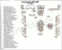 Декоративные накладки салона Toyota Camry 2007-2010 полный набор, 4 Cyl. без навигации