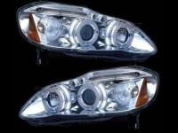 Toyota Corolla Altis (01-04) USA фары передние линзовые хромированные, со светящимися ободками, комплект 2 шт.