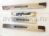 Mitsubishi ASX, Outlander XL, Lancer 10 накладки на пороги дверей, из нержавеющей стали с надписью Mitsubishi, комплект 4 шт.