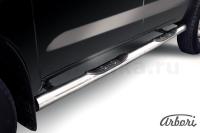 Защита штатных порогов Arbori d76 с проступями TOYOTA HILUX 2008-2011