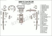 Декоративные накладки салона Infiniti G37 2007-2009 полный набор, Автоматическая коробка передач, без навигации