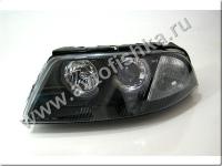 Volkswagen Passat B5 (00-04) фары передние линзовые черные, со светящимися ободками, комплект 2 шт.