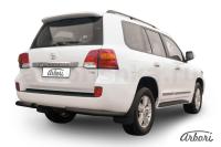 Защита заднего бампера "уголки" Arbori d76 черные TOYOTA LAND CRUISER 200 2013-