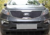 Kia Sportage (10–/14–) Защита радиатора Optimal, чёрная, низ