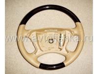 Mercedes W211, W209, W219 (2007-) руль классический, бежевая кожа - дерево орех, Classic