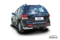 Защита заднего бампера "уголки" Arbori d57+d42 двойные HYUNDAI SANTA-FE CLASSIC (Таганрог) 2001-