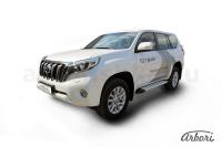 Комплект защиты штатных порогов алюминиевый профиль Arbori "Optima Silver" 1600 серебристая TOYOTA LAND CRUISER PRADO J150 2014-