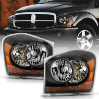 Dodge Durango (04-06) фары передние черные, комплект 2 шт.