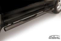 Защита штатных порогов Arbori d76 с проступями черная HYUNDAI SANTA-FE CLASSIC 2001-