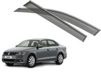 Volkswagen Jetta (11–) Дефлекторы боковых окон с хромированным молдингом, OEM стиль, седан