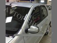 Дефлекторы боковых окон 4 части темные BREEZE Renault Logan 2004-
