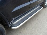 Jeep Grand Cherokee (13–) Пороги с площадкой (нерж. лист) 60,3 мм