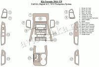 Декоративные накладки салона KIA Sorento 2011-н.в. полный набор, без навигации система