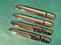 Mitsubishi Outlander XL, Lancer 10, ASX, Peugeot 4007, Citroen C-crosser хромированные декоративные накладки на внешние ручки дверей, комплект 4 шт.
