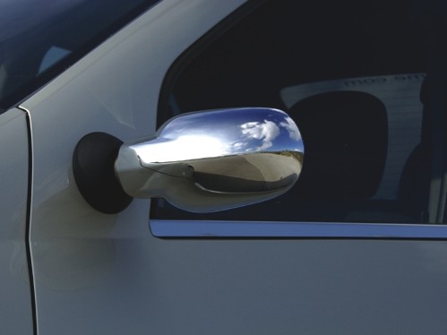 Renault Logan (05–) Накладки на зеркала, нерж., 2 части