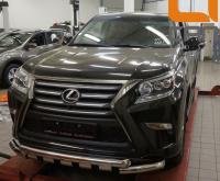 Lexus GX (13–) Защита переднего бампера двойная Shark d 76/60 мм, нерж.