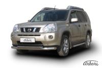 Защита переднего бампера Arbori d76+d57 двойная NISSAN X-TRAIL 2007-2010