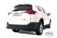 Защита заднего бампера "уголки" Arbori d57+d42 двойные черные TOYOTA RAV-4 2013-