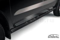 Защита штатных порогов Arbori d76 с проступями черная TOYOTA HILUX 2008-2011