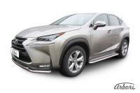 Защита штатных порогов Arbori d57 с листом LEXUS NX 30H 2014-