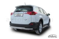 Защита заднего бампера Arbori d57+d57 двойная радиусная TOYOTA RAV-4 2013-
