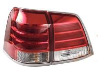Toyota Land Cruiser 200 (2008-) фонари задние светодиодные красно-хромированные, дизайн Lexus LX570, комплект лев.+прав.
