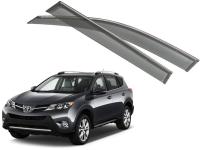 Toyota RAV4 (13–) Дефлекторы боковых окон с хромированным молдингом, OEM стиль