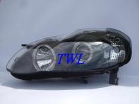 Toyota Corolla Altis (01-04) USA передние линзовые фары черные, со светящимися ободками, комплект 2 шт.