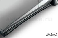 Защита штатных порогов Arbori d57 с гибами черная LEXUS NX 30H 2014-