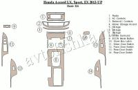 Декоративные накладки салона Honda Accord 2013-н.в. базовый набор