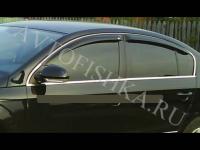 Дефлекторы боковых окон 4 части тeмные VW Passat 2006-2010