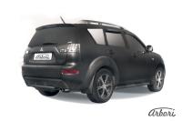 Защита заднего бампера Arbori d57 черная MITSUBISHI OUTLANDER XL NEW 2010-2012