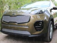 Kia Sportage (16–) Защита радиатора Premium, хром, верх