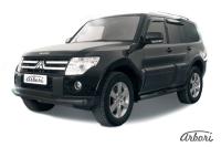 Защита переднего бампера Arbori d76+d57 двойная черная MITSUBISHI PAJERO IV 2006-