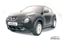 Защита переднего бампера Arbori d57+d42 двойная черная NISSAN JUKE 2WD 2010-