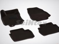 Nissan Tiida (08–14) Коврики салона текстильные 3D, чёрные