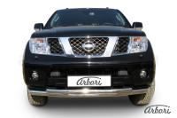 Защита переднего бампера d76+d57 двойная Nissan Pathfinder R51 (05-10)