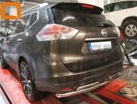 Nissan X-Trail (14–) Защита заднего бампера двойная d 60/42 мм, нерж.