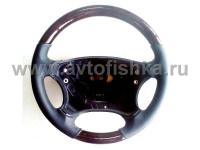 Mercedes C-class W203 руль кожаный классический, отделка - черная кожа с деревом орех, Classic