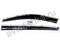 Kia Sportage (10-) дефлекторы боковых окон темные, ветровики с нержавеющим молдингом, комплект 4 шт.