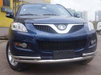 Great Wall Hover H3; Hover H5 (10–) Защита переднего бампера одинарная с уголками d 60/42 мм, нерж.