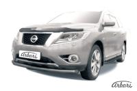 Защита переднего бампера Arbori d76 черная NISSAN PATHFINDER 2014-