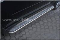 Lexus RX330, RX350, RX400H (03-) пороги хромированные труба с листом, диаметр трубы 42 мм, комплект 2 шт.