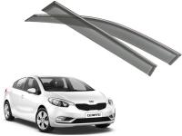 Kia Cerato (15–) Дефлекторы боковых окон с хромированным молдингом, OEM стиль, седан