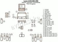 Декоративные накладки салона Lexus LS 2004-2006 полный набор, Автоматическая коробка передач, с Navigation