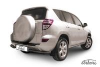 Защита заднего бампера "уголки" Arbori d76 черные TOYOTA RAV-4 2010-2012
