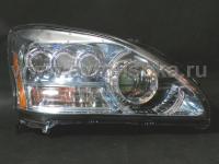 Lexus RX330, RX350 (03-08) фары передние линзовые хром, со светодиодной оптикой, под корректор, дизайн LS600, дизайн "MidWest", комплект 2 шт.